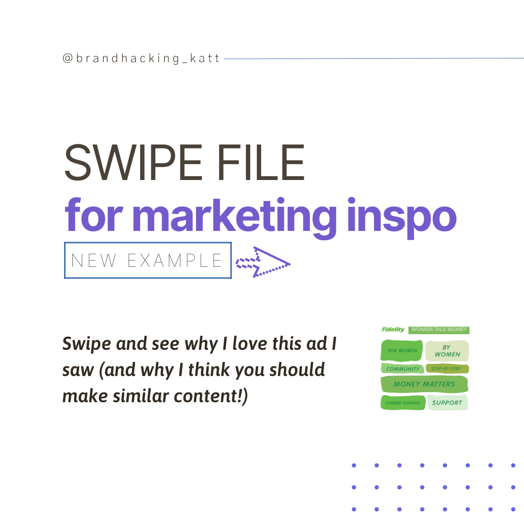 Swipe File example - Raising awareness for a business or brand page, channel, or online community