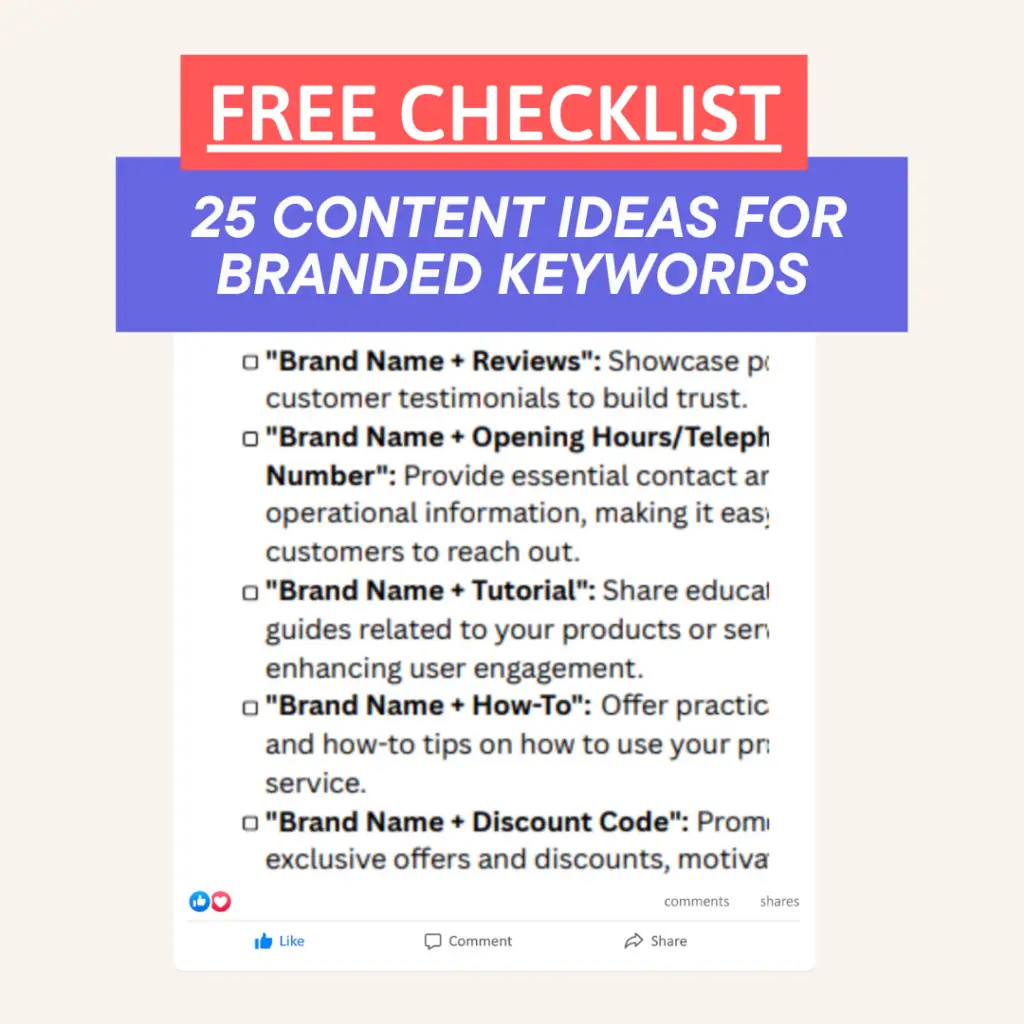 Branded Keyword Examples and Content Ideas FREE CHECKLIST PDF DOWNLOAD