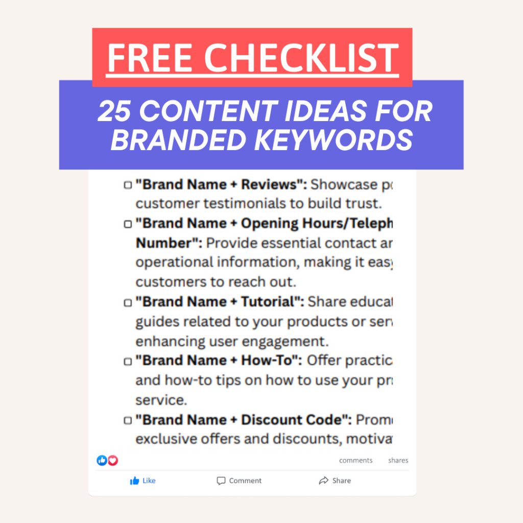 Branded Keyword Examples and Content Ideas FREE CHECKLIST PDF DOWNLOAD