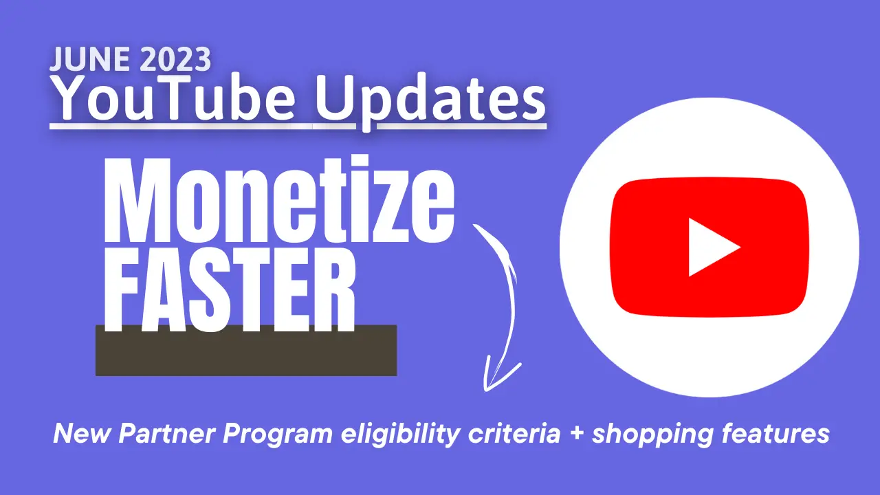 YouTube Updates for June 2023: New Partner Program eligibility and shopping features for creators